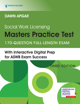 Paperback Social Work Licensing Masters Practice Test, Third Edition: Aswb Full-Length Practice Test with Rationales from Dawn Apgar. Lmsw Licensing Exam Prep B Book