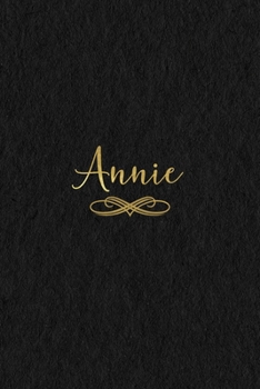 Paperback Annie: Personalized Journal to Write In - Black Gold Custom Name Line Notebook Book