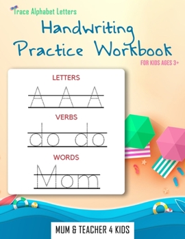 Paperback Trace Alphabet Letters: Handwriting Practice Workbook For Kids Ages 3+ [Large Print] Book