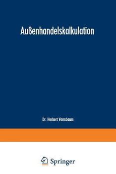 Paperback Außenhandelskalkulation [German] Book