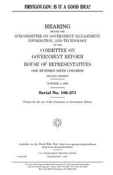 Paperback FirstGov.gov: is it a good idea? Book