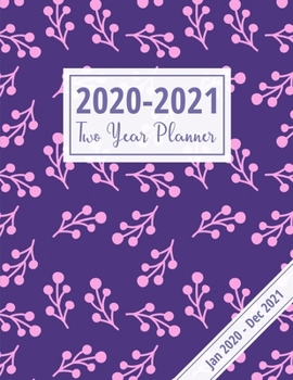Paperback 2020-2021 Two Year Planner: Optimal Two-Page Monthly Spread Organizer For Easy View Of Schedules - Includes Notes Pages Book