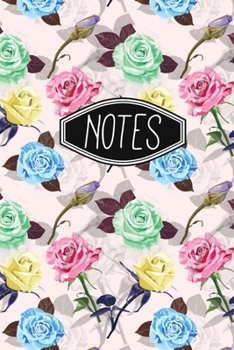 Paperback Notes: Pop Art Pastel Roses 6"x9" 120 Page Notebook Book