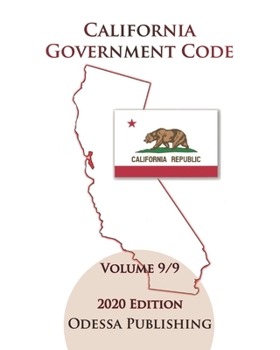 Paperback California Government Code 2020 Edition [GOV] Volume 9/9 Book