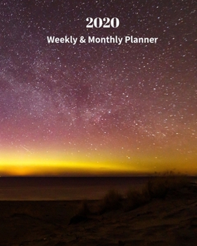 Paperback 2020 Weekly and Monthly Planner: Aurora Pink Yellow Sky - Monthly Calendar with U.S./UK/ Canadian/Christian/Jewish/Muslim Holidays- Calendar in Review Book