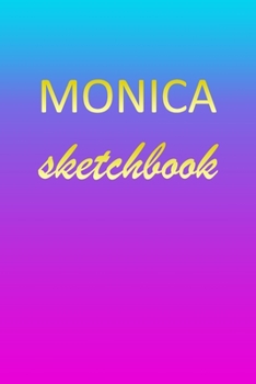 Monica: Sketchbook | Blank Imaginative Sketch Book Paper | Pink Blue Gold Custom Letter M Personalized Cover | Teach & Practice Drawing for ... Doodle Pad | Create, Imagine & Learn to Draw