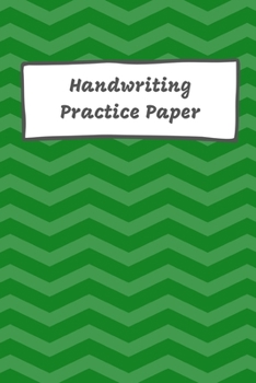 Paperback Handwriting Practice Paper: Notebook / Journal with dotted lined paper for K-6 Students Older Children Kids 100 pages, 6" x 9", Green Zigzag Plain Book