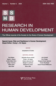 Paperback Risk and Resilience in Human Development: A Special Issue of Research in Human Development Book