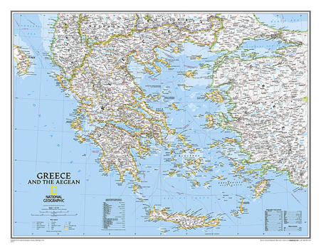 Map National Geographic Greece Wall Map - Classic (30.25 X 23.5 In) Book