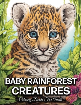 Paperback Baby Rainforest Creatures: Cute Baby Rainforest Animals Coloring Book For Adults With Jaguar, Sloth, Monkey, Frog, Capybara, And Many More! Book