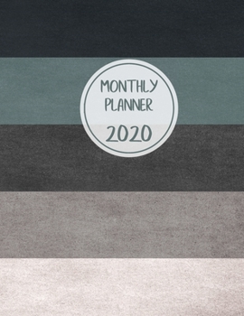 Monthly planner 2020: Large. Month on 2 pages. Incl. 2020 Calendar, Important dates section and Notes pages. 8.5" x 11.0" (Letter size). (Horizontal stripes, modern design. Soft matte cover).