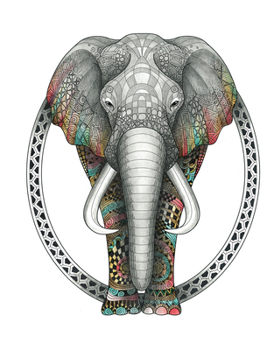 Hardcover Tangleeasy Lined Journal Elephant Book