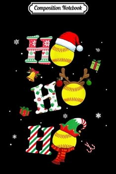 Composition Notebook: Ho Ho Ho Santa Hat Softball Christmas  Journal/Notebook Blank Lined Ruled 6x9 100 Pages
