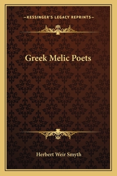 Paperback Greek Melic Poets Book
