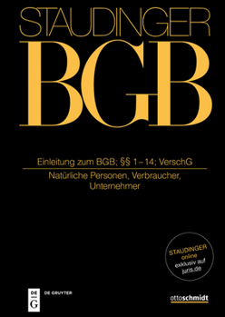 Hardcover Einleitung Zum Bgb; §§ 1-14; Verschg: (Natürliche Personen, Verbraucher, Unternehmer) [German] Book