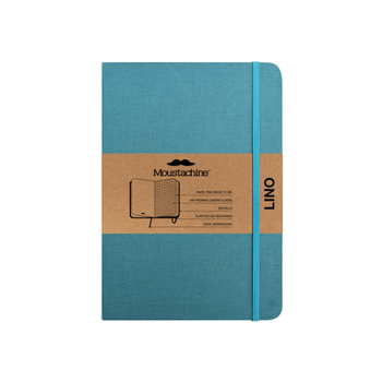 Hardcover Moustachine Classic Linen Large Ocean Water Blue Squared Hardcover Book