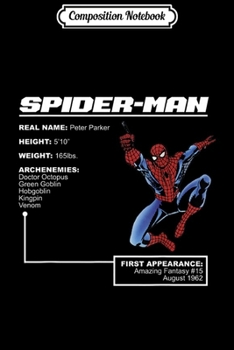 Composition Notebook: Marvel Spider Man Stats Poster  Journal/Notebook Blank Lined Ruled 6x9 100 Pages