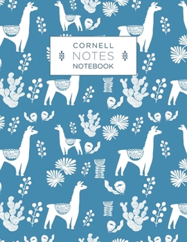 Cornell Method Notebook: Perfect for studying, notetaking, college work: Llama pattern cover