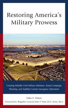 Hardcover Restoring America's Military Prowess: Creating Reliable Civil-Military Relations, Sound Campaign Planning and Stability-Counter-insurgency Operations Book