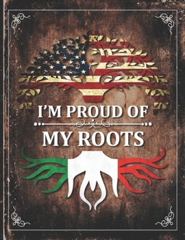 Im Proud of My Roots: Vintage Italy and American Flag Personalized Gift for Coworker Friend  Undated Planner Daily Weekly Monthly Calendar Organizer Journal