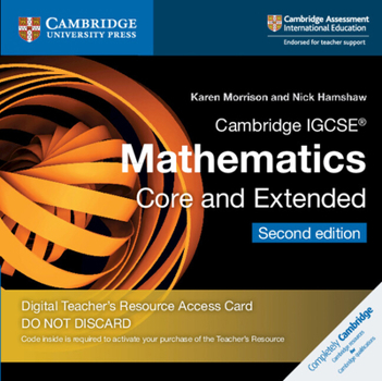 Misc. Supplies Cambridge Igcse(r) Mathematics Core and Extended Cambridge Elevate Teacher's Resource Access Card Book