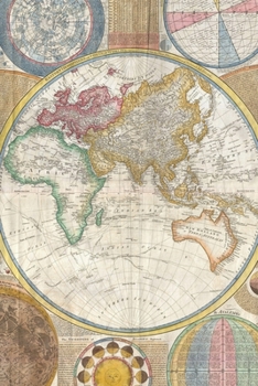 World Map Travel Countries Geography Historic Vintage Art: Lined Journal Notebook