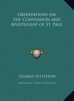 Hardcover Observations on the Conversion and Apostleship of St. Paul Book