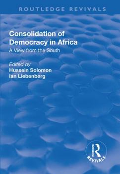 Paperback Consolidation of Democracy in Africa: A View from the South Book