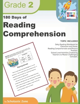 Paperback 180 Days of Reading Comprehension, Grade 2: Daily Reading Workbook for Classroom and Home, Reading Comprehension and Phonics Practice, School Level Ac Book