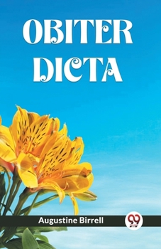 Paperback Obiter Dicta Book