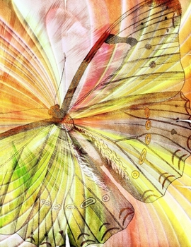 Cornell Notes Notebook: Orange Burst Butterfly - Large 8.5"x11" - 140 Page - Cornell Note Taking System for Students - College-Ruled - Softbou