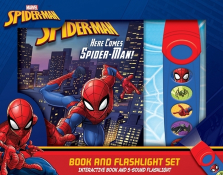 Hardcover Marvel Spider-Man: Here Comes Spider-Man! Book and 5-Sound Flashlight Set [With Flashlight and Battery] Book