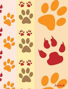 Paperback Notebook: Animal paw print design - Composition notebook for school work - cute gift! Book