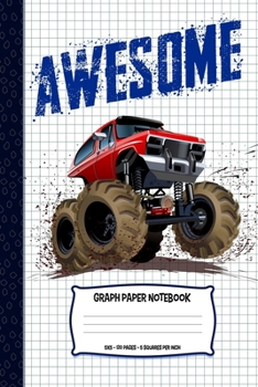 Paperback Awesome Graph Paper Notebook: For Science And Math Students - 5 Squares Per Inch - Quad Ruled Book