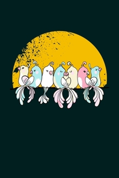 Love Birds: Cool Animated Birds Design Notebook Composition Book Novelty Gift (6"x9") Dot Grid Notebook to write in