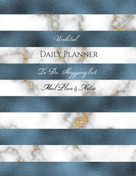 Paperback Undated Daily Planner - To Do, Shopping List, Meal Plan & Notes Book