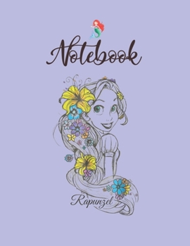 NoteBook: Disney Tangled Rapunzel Floral Sketch Portrait Notebook for Girls Teens Kids Journal College Ruled Blank Lined 110 Pages of 8.5x11 The Little Mermaid Secret Diary and Journals