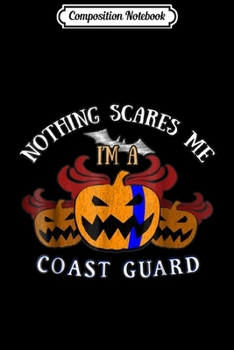 Composition Notebook: Coast Guard Blue Line on Pumpkin for Halloween Party Journal/Notebook Blank Lined Ruled 6x9 100 Pages