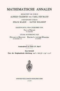 Paperback Über Die Diophantische Gleichung Ax4+bx2y2+cy4=ez2 [German] Book