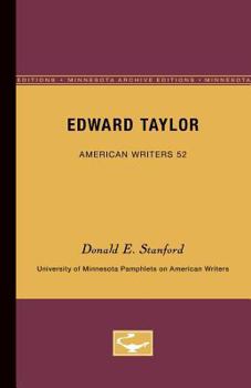 Paperback Edward Taylor - American Writers 52: University of Minnesota Pamphlets on American Writers Book