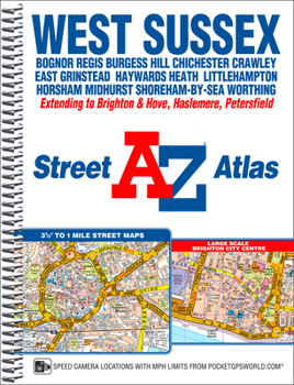 Spiral-bound West Sussex A-Z Street Atlas Book