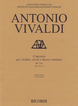 Paperback Concerto for Violin, Strings and Basso Continuo - Rv239, Op. 6 No. 6: Critical Edition Score Book