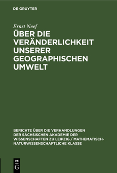 Hardcover Über Die Veränderlichkeit Unserer Geographischen Umwelt [German] Book