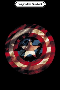 Composition Notebook: Marvel Captain America Avengers Shield Flag Graphic Journal/Notebook Blank Lined Ruled 6x9 100 Pages