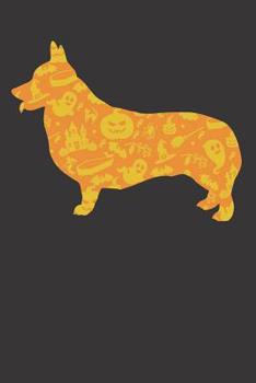 Paperback Notebook: Corgi Dog Halloween Party Pumpkin Pattern Gift Dot Grid Dotted 6x9 120 Pages Book