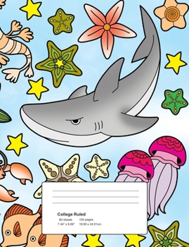 Paperback Starfish: College Ruled Composition Notebook - 50 Sheets, 100 Pages Book