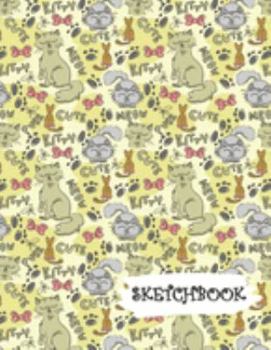 Sketchbook: Cartoon Kitty Cat Fun Framed Drawing Paper Notebook
