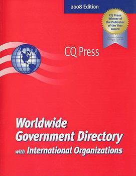 Paperback Worldwide Government Directory with International Organizations 2008 Edition Book