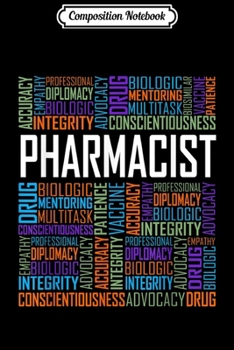 Paperback Composition Notebook: Pharmacist Words Pharmacy Technicians Students Gift Journal/Notebook Blank Lined Ruled 6x9 100 Pages Book
