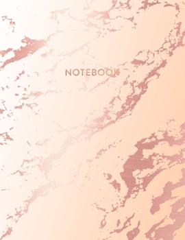 Notebook: Classic Pink Marble and Rose Gold | 8.5 x 11, 150 Wide Ruled Pages | Gift for Women and Teen Girls